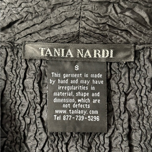 Tania Nardi Y2K 2000s Green Black polyester Crinkle Stretchy Jacket Blazer small - Picture 7 of 15